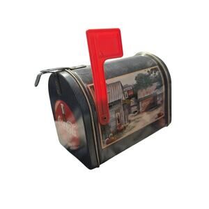 Vintage 1999 Jim Harrison Coca-Cola Mailbox Tin - Red Flag Edition Collectible